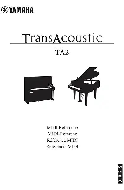 yamaha雅马哈TransAcoustic Piano TA2 MIDI Reference